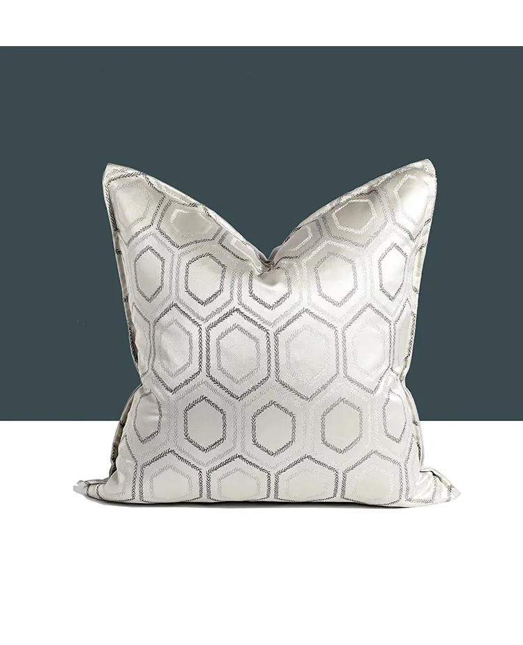 Cojín de Jacquard geométrico para decoración del hogar, funda de almohada decorativa de lujo para ropa de cama, cojín para sofá, novedad