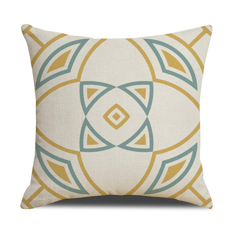 Nordic Geometric Plaid Linen Pillowcase Cushion Cover Printed Car Sofa Bed Pillow Cushion Pillow Cover