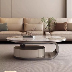 Yeni tasarım özel basit çağdaş merkezi oval ve yuvarlak sehpa seti mermer sehpa oturma odası için - Product Image 5