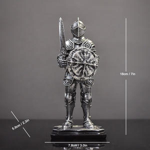 Tay sơn nhựa Thời Trung Cổ Hiệp Sĩ Áo giáp đứng hình Bạc chiến binh tượng mới lạ văn phòng không gian Quà Tặng - Product Image 4