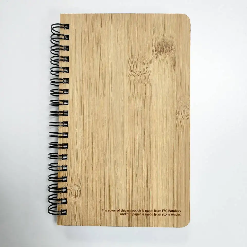 Amazon Ramah Lingkungan Mengikat A5 Penutup Bambu Kertas Notebook Batu