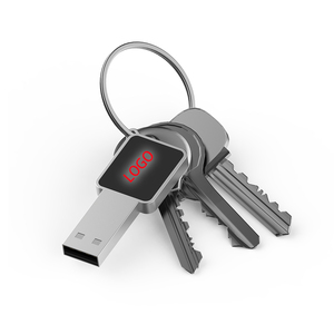 Memoria USB con forma de llave brillante LED de alta velocidad, logotipo personalizado, almacenamiento de datos cifrados de 64GB - Product Image 2