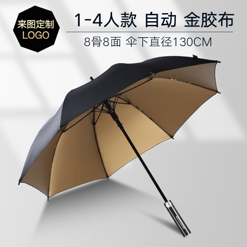 30-inch 8-ribbed extra-large gold-plated umbrella