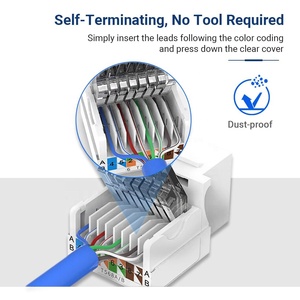 CAT6 RJ45 aletsiz Keystone Ethernet modülü krikolar adaptörü çoğaltıcı kadın ağ konektörü aracı ücretsiz RJ45 Keystone Jack - Product Image 2