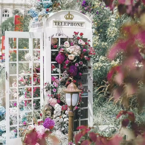 Hot bán trang trí đám cưới video âm thanh lưu bút tin nhắn hộp điện thoại điện thoại Pavilion màu hồng London điện thoại Booth cho bán - Product Image 2