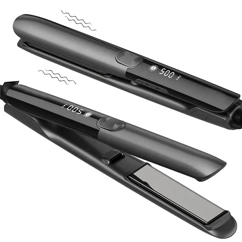 Professional High Temperature 160-260 Degrees Flat Iron Negative Ion Vibration Titanium Hair Straightener