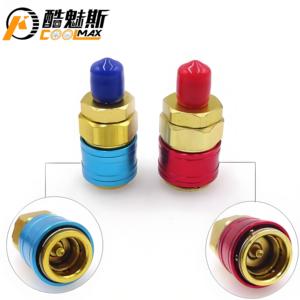 Alta Baixa Pressão Hvac Flúor Carregamento Mangueira Conjunta Acoplador Rápido Adaptador Conector Válvula De Latão Puro Refrigeração Corporal Converter