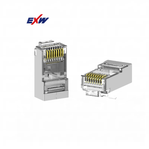 Vergoldeter Cat5e Cat6 Cat6A FTP RJ45-Anschluss 8 P8C unge schirmter Computerst ecker für Netzwerk anschlüsse Ethernet-Anschlüsse - Product Image 1