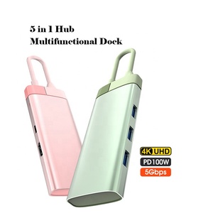 Pronto per la spedizione colorato 5 6 7 in 1 Multi porte USB C Hub Dock Station con 4K HDMI 5Gbps USB porte 3.0 tipo C adattatore per computer portatile - Product Image 2