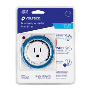Volteck TEM-1M Mini Analog <strong>Timer</strong> <strong>1</strong> Event 15 <strong>min</strong> Intervals with 20A/30A Max. Current and 220V Max. Voltage - Product Image 1