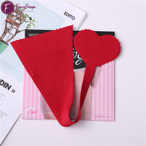 Tanga C-String Breve diseño sin tirantes en forma de corazón con Invisible Sin LÍNEA DE bragas Tejido de punto teñido liso sin costuras de tiro bajo - Product Image 2