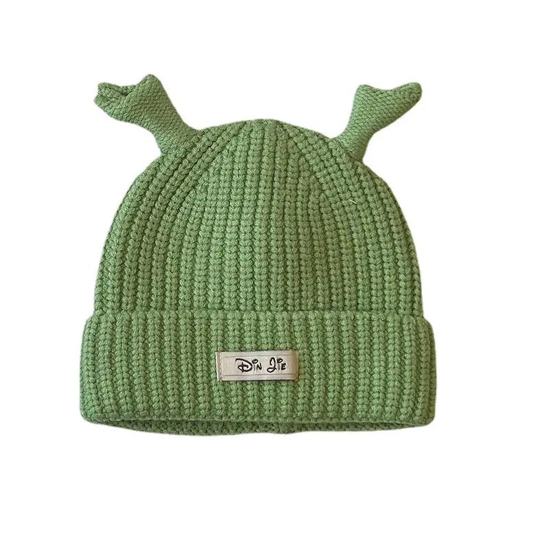 ZG Custom Winter Warm 6M-3Y Kid Boys Girls Green brank Cartoon Cap Hat