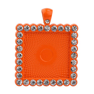 Huami kare elmas-set taban kolye zaman taş diy el yapımı aksesuarları boş kaide boya solmaz - Product Image 3