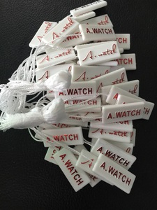 Watches Sunglasses Jewelry Bag Plastic <strong>Custom</strong> One Side Single <strong>Loop</strong> String Lock <strong>hang</strong> <strong>Tag</strong> with logo Embossed - Product Image 4
