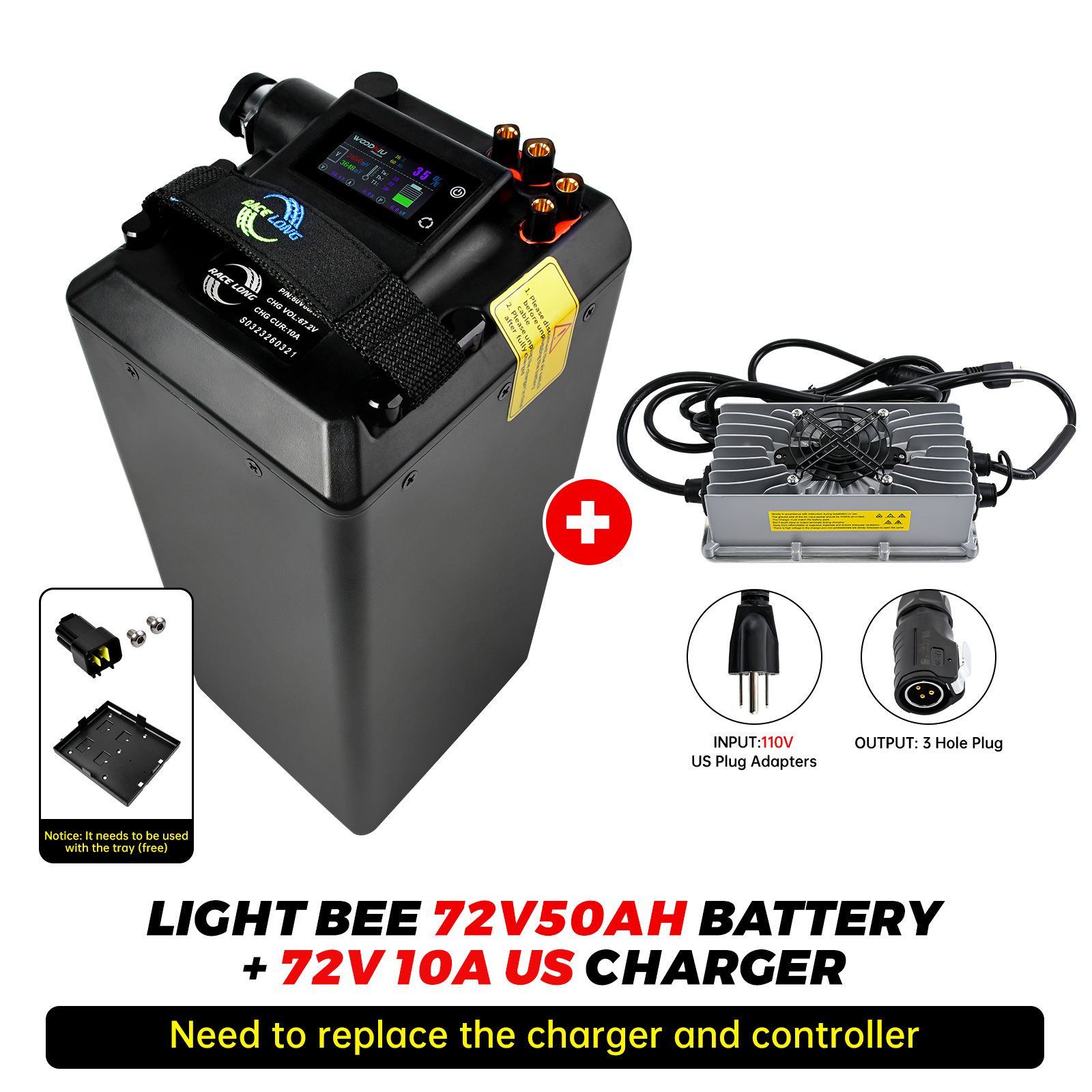 72V50AH battery+72V10A US charger