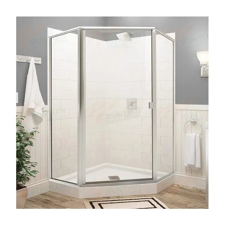 Cabine de douche d'angle modulaire en verre trempé 1000x800mm avec accessoires à porte coulissante simple