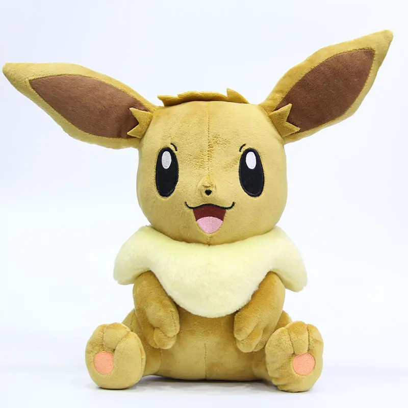 XR 30cm Gran postura sentada original eevee muñeco de peluche Marrón eevee familia Luna Hada eevee muñeca de juguete