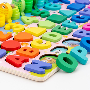子供のためのカラフルな数字の形をした木製のカウントソートスタッキングタワー - Product Image 5