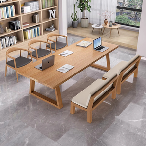 Stile moderno in legno massello casa ufficio sedia da scrivania stile semplice lungo tavolo per soggiorno tavolo da pranzo banco da lavoro Computer scrivania - Product Image 2