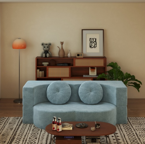 Bleu clair + Mousse