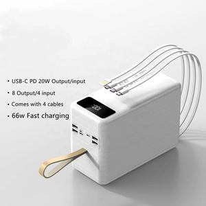 <strong>QC3.0</strong> Laptop <strong>Power</strong> <strong>Bank</strong> Built-in Cable Flashlight 4 USB Type-C <strong>Output</strong> PD 20w Fast Charging Large Capacity <strong>Power</strong> <strong>Bank</strong> 80000mAh - Product Image 3