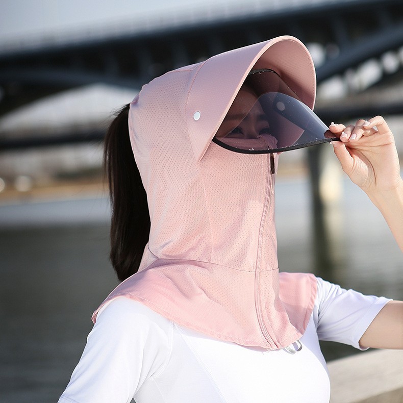 Gorro de ciclismo con cremallera, rosa