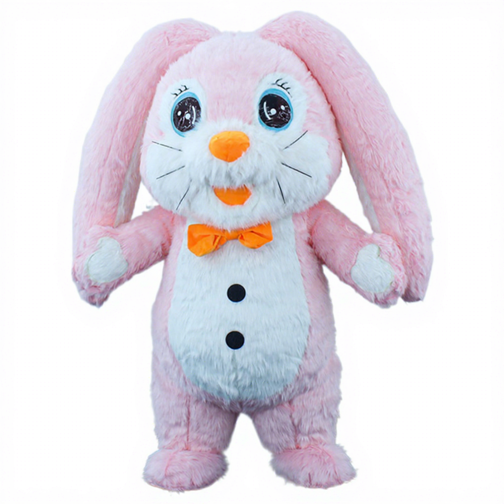 Inflatable pink lop-eared rabbit