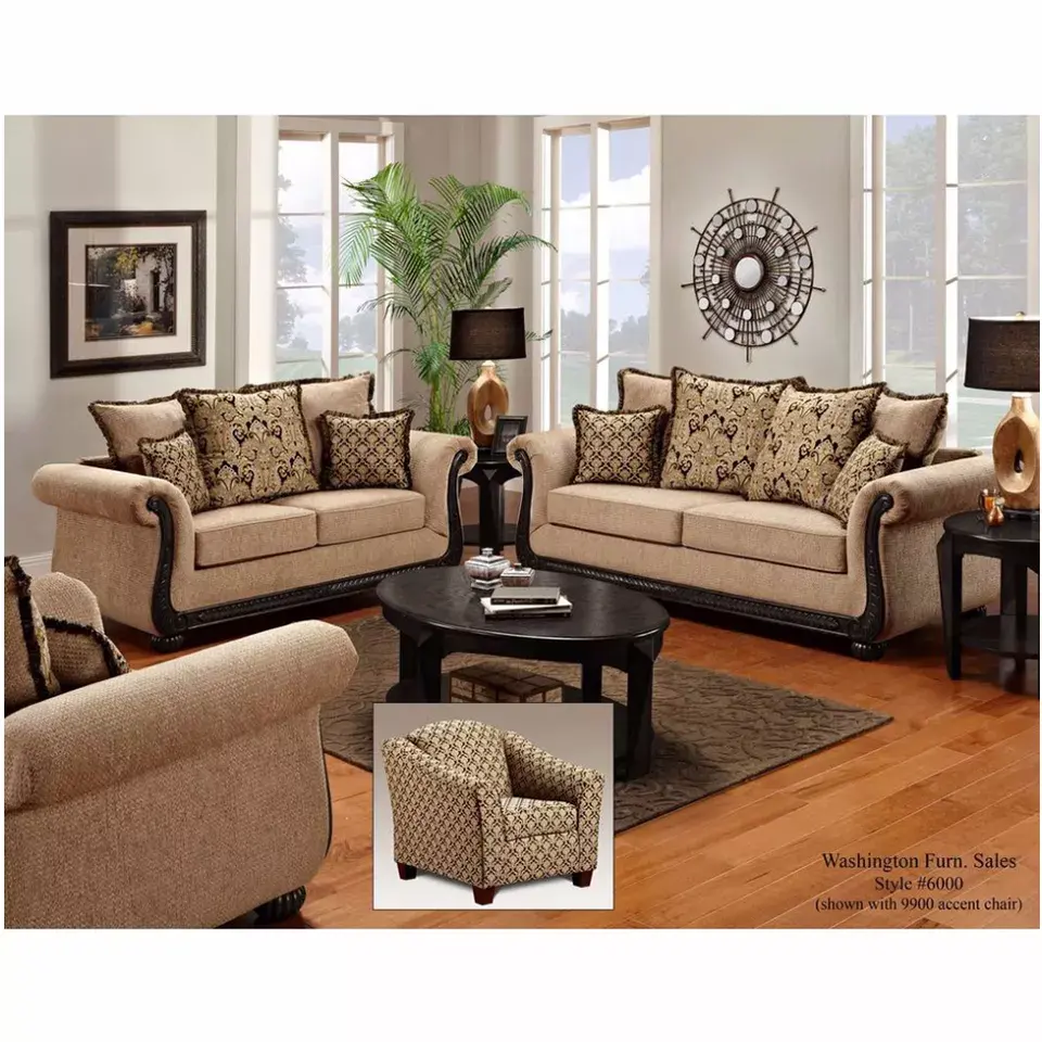 Muebles de estilo moderno para el hogar, sofá de tela clásica para sala de estar, silla de 3 asientos