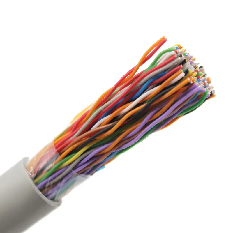 Jalea llena HYV HYA HSYV comunicación trenzada blindada Multi par Cable de teléfono código de color Cat3 Cable de teléfono interior