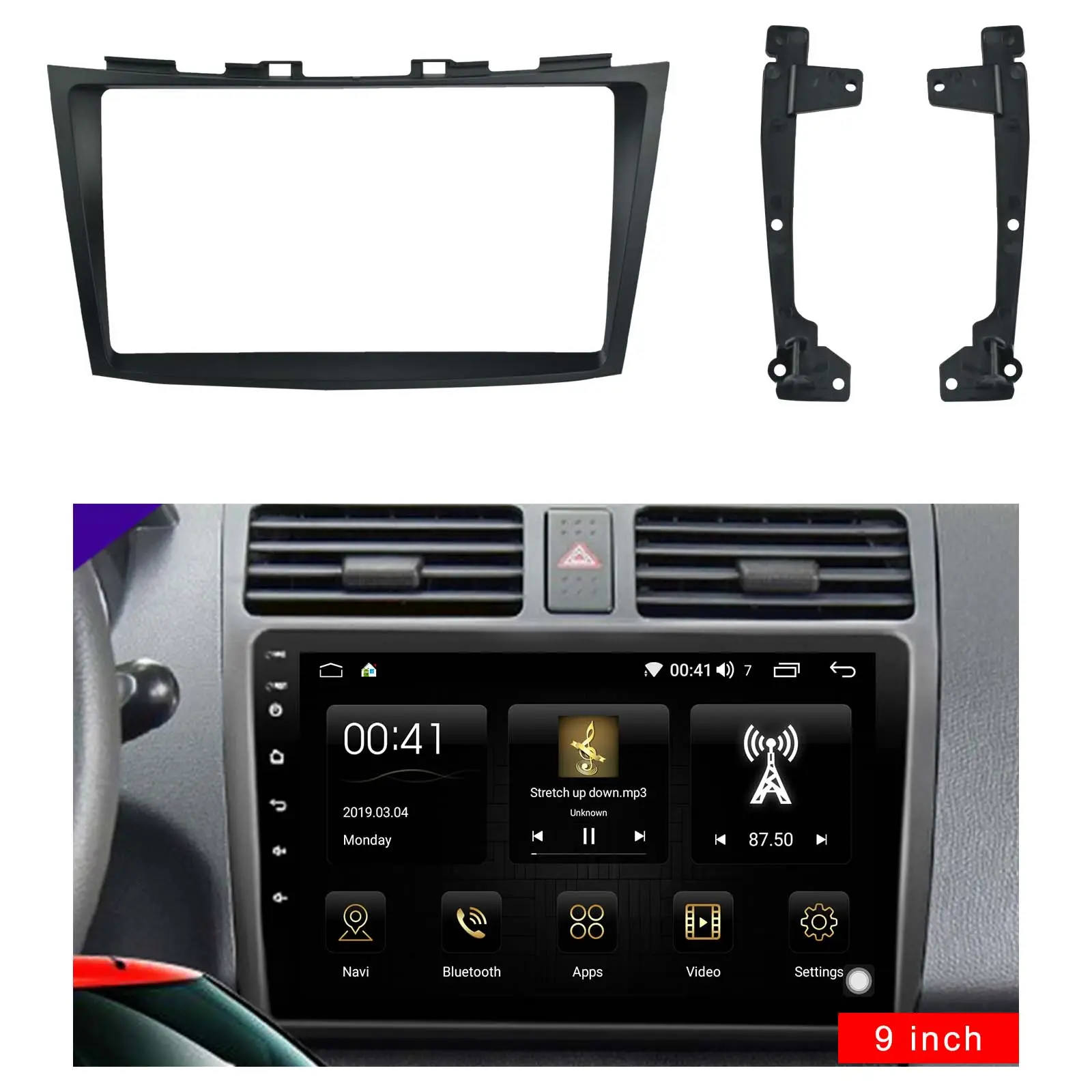 Cho SUZUKI SWIFT ERTIGA 2011-2017 2 Din 9 Inch Xe CD DVD Khung Âm Thanh Lắp Adaptor Dash Trim Facia Panel Cài Đặt Bộ Dụng Cụ