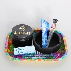 Portable Custom Logo Wholesale Smoking Kit Smoking <strong>Rolling</strong> Tray Herb <strong>Grinder</strong> Accessories Smoking Set Outdoor Travel Gift Set