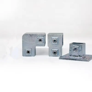 可鍛性鉄金属パイプスクエアキークランプ手すり棚フェンシング用手すりキークランプ - Product Image 1