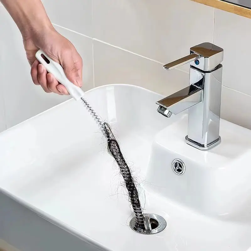 Kanalizasyon lavaboları ve diğer saç temizleme araçlarında saç tıkanıklığı için özel boru hattı Unclogger temizleme fırçası