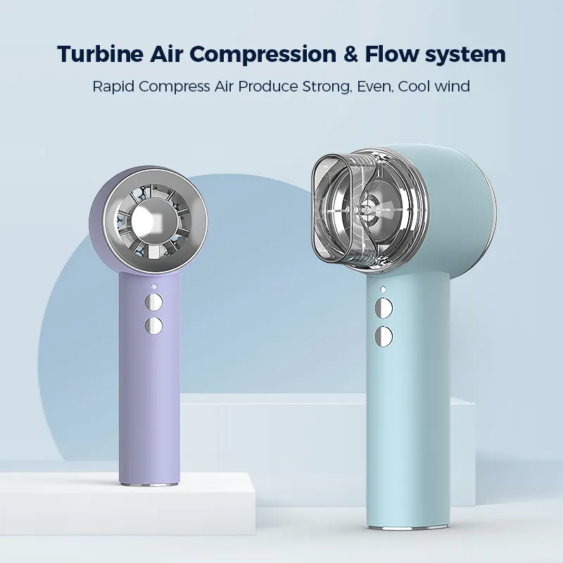 2024 verano regalo caliente refrigeración Mini portátil recargable mano Turbo ventilador secador de pelo para viajes al aire libre práctico ventilador