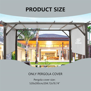 518*213cm Waterproof and Sun Protection with 4 Straps Sturdy Replacement Silver-Coated Polyester Pergola Shade <strong>Cover</strong> for Garden - Product Image 2