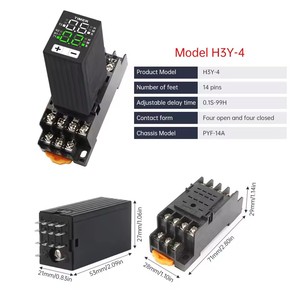 JSZ6 piccolo doppio Display digitale H3Y-2/4/H tempo relè tempo tempo tempo controllo Timer 12 v24v220v con Base - Product Image 3
