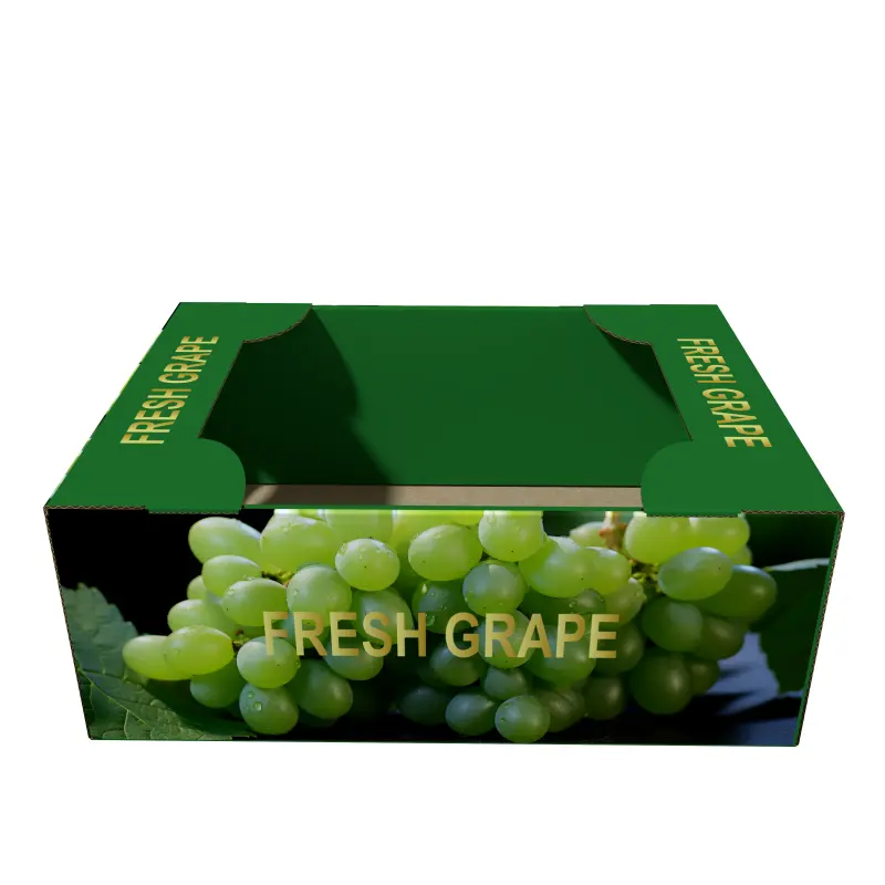 Compra caja de embalaje de uva verde duradera, cartón de exportación para embalaje de fruta de uva, caja de regalo de productos de huerto agrícola personalizada