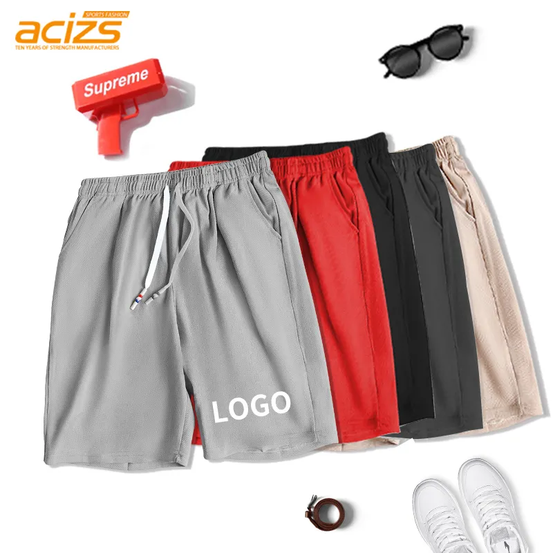 Pantalones cortos deportivos ajustados con logotipo personalizado para hombre, Shorts de marca para correr, para gimnasio, entrenamiento, gran oferta