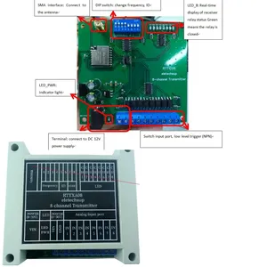 Transmisor RTTXA08 + TB450, 8 canales, 433M, controlador bidireccional IO, módulo de relé de interruptor inalámbrico de retroalimentación Punto a Punto - Product Image 5