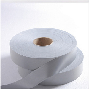Yüksek parlaklık toplu yansıtıcı kumaş şeritler parlak gümüş TC yansıtıcı bant Polyester malzeme yansıtıcı kenar bant - Product Image 4