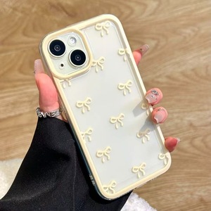 新しいスタイルの小さな新鮮なフルスクリーン弓透明リフレッシュケースiPhone 16 15 11 12 13 14 Pro Max Plusかわいい保護 - Product Image 5