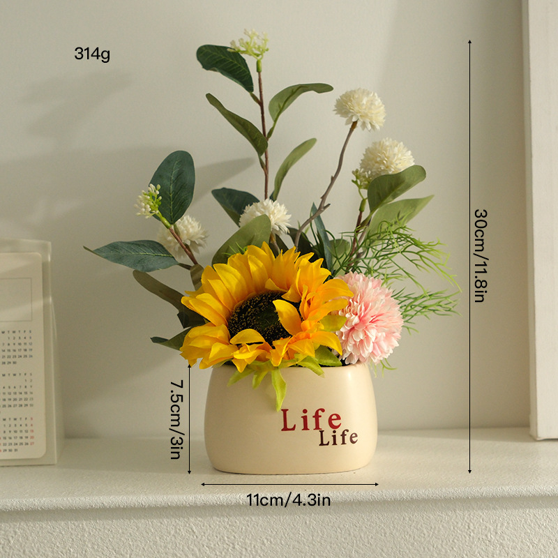 La Vida de girasol Hortensia conjunto con maceta