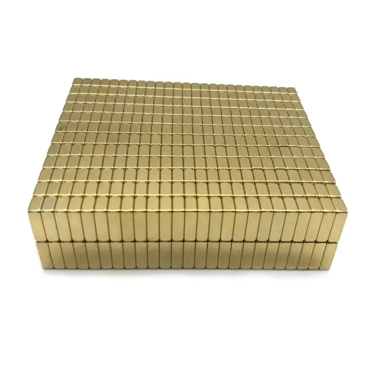 Imanes dorados de neodimio N42, barra de bloque ultrafina