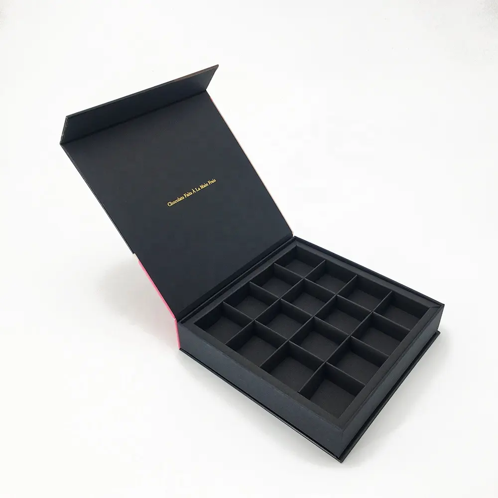 Boîte à chocolat imprimée personnalisée en gros emballage boîte-cadeau magnétique de luxe boîte à chocolat avec inserts