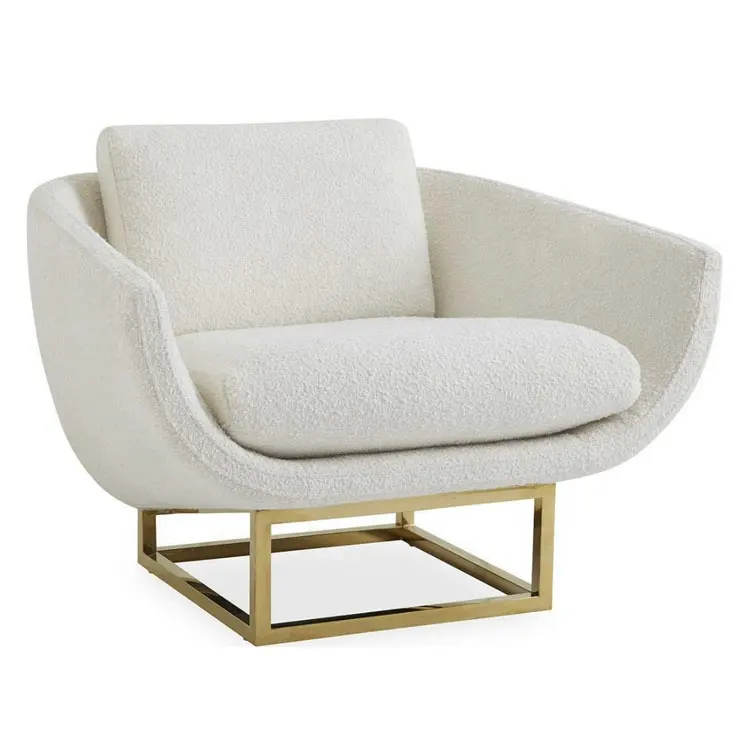 Cadeira Wingback em veludo Granular tecido mobiliário projeto do Hotel esperando cadeira Ivory Accent Chair