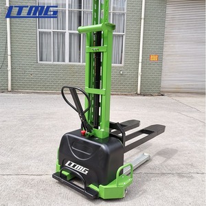LTMG 500kg 700kg1トンリチウム電池セミエレクトリックフルエレクトリックポータブルフォークリフトセルフローディングスタッカー