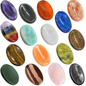 OMK grosir batu kuarsa mawar alami Oval khawatir batu kristal penyembuhan batu Worrystone Thumb Flint untuk menghilangkan stres hadiah kerajinan - Product Image 2