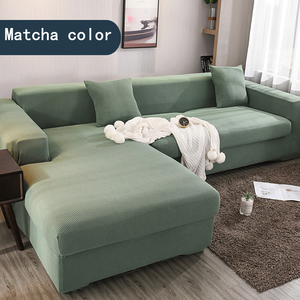Sarung Sofa elastis desain warna polos kustom kualitas tinggi sarung Sofa elastis bentuk L Universal - Product Image 2