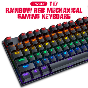 Teclado RGB mecánico para juegos con cable, 104 teclas, eje Cian, e-sport, teclado de programación Macro para Pc, tableta, portátil - Product Image 3