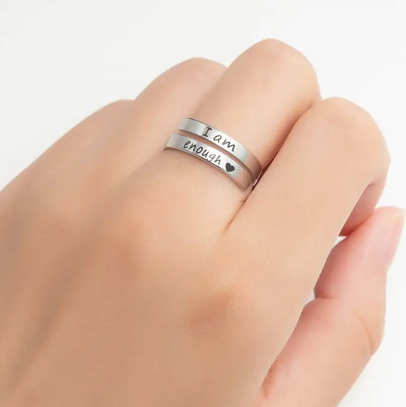 DAIHE แหวนเปิดไขว้สแตนเลส,สินค้ามาใหม่เครื่องประดับแกะสลักแหวนคู่รักสำหรับผู้ชายผู้หญิงและผู้ชาย